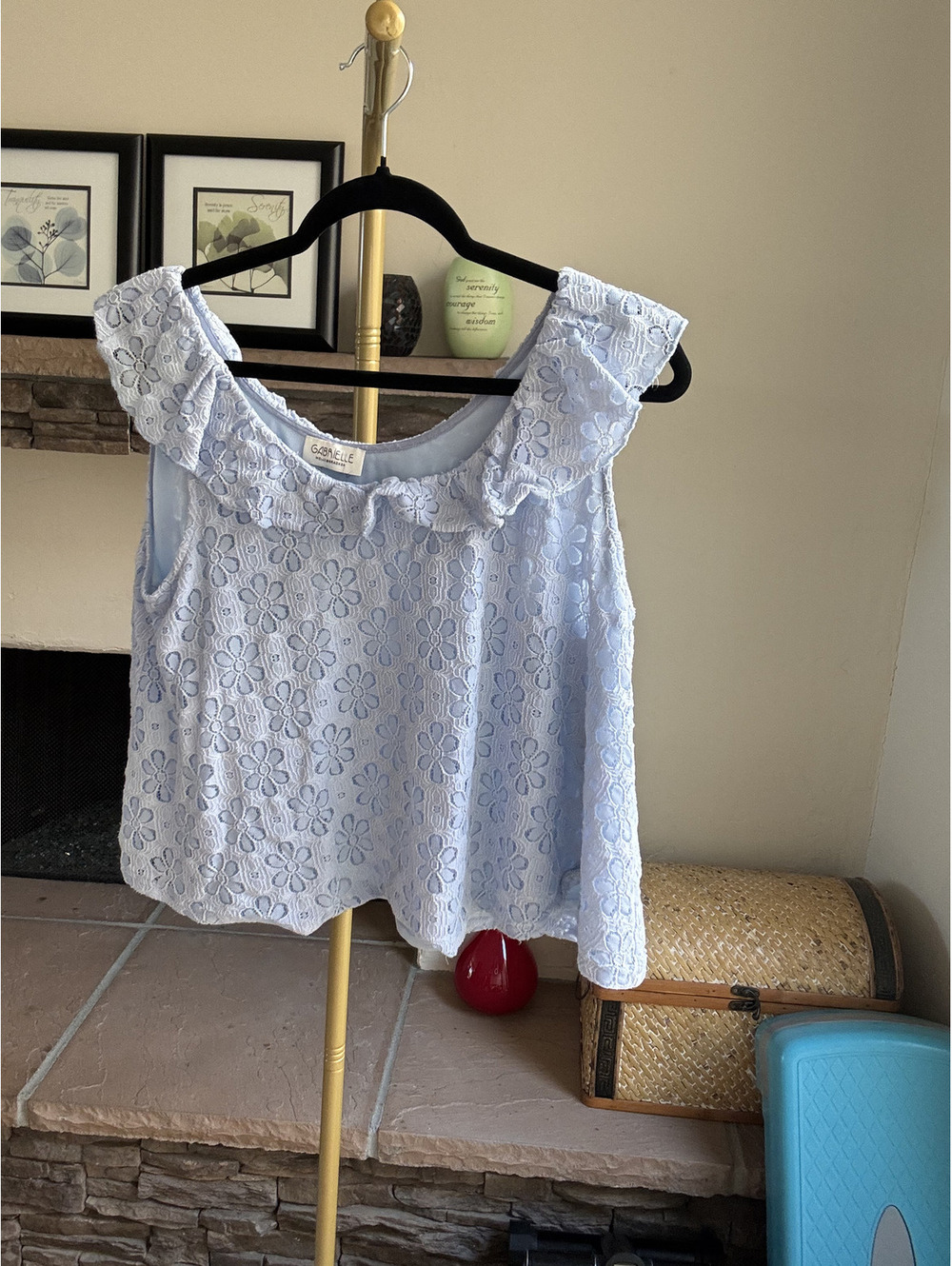 Gabriel by Molly Bracken Baby-blue summer top Size L